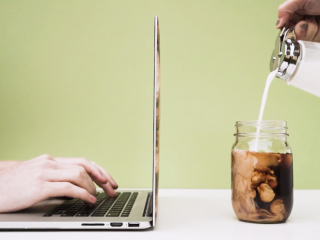 sharing cinemagraphs on facebook milk pouring coffee